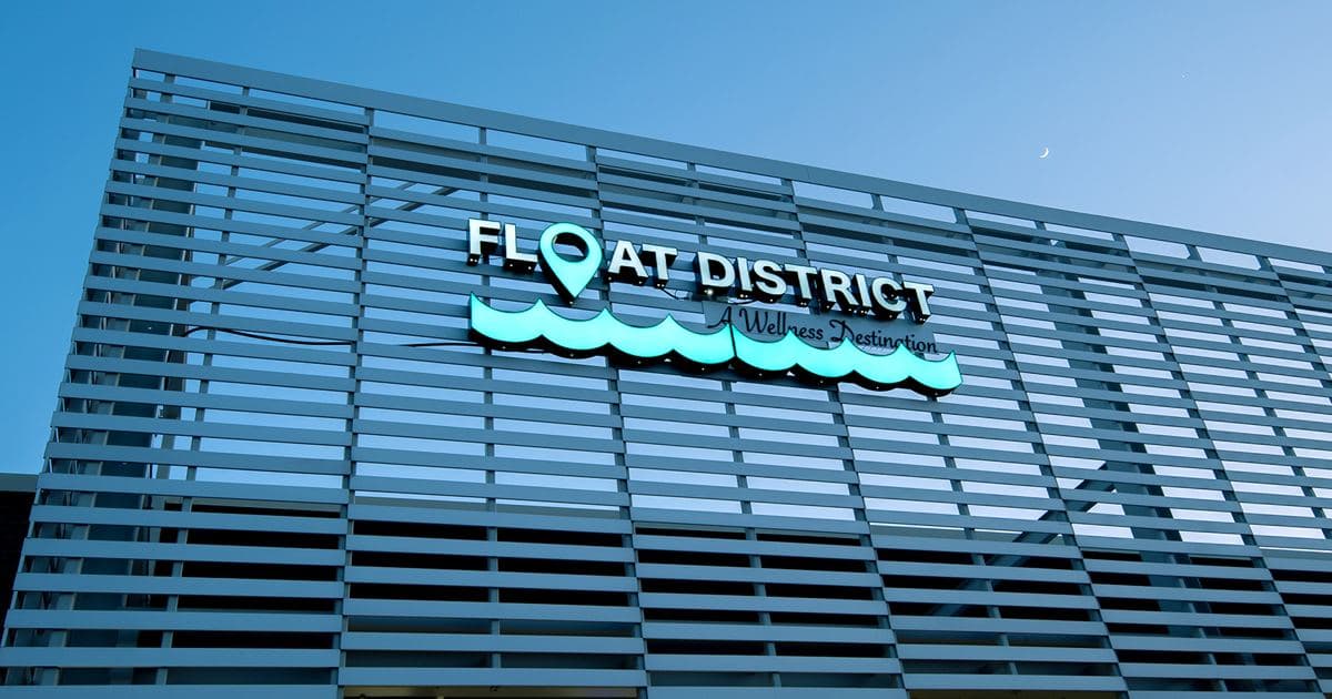 Float District — studio branding, La Vista, NE