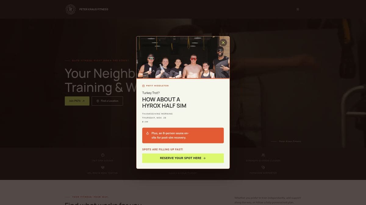 Peter Kraus Fitness — studio branding, Middleton, WI