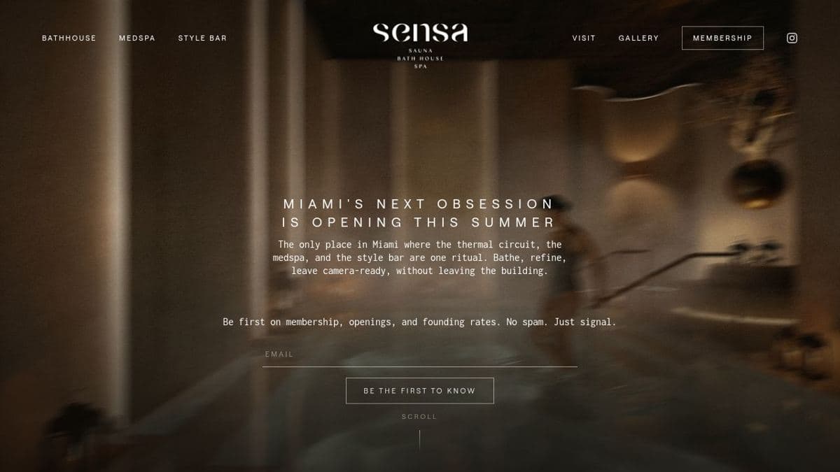 Sensa Spa and Sauna — studio branding, Miami, FL