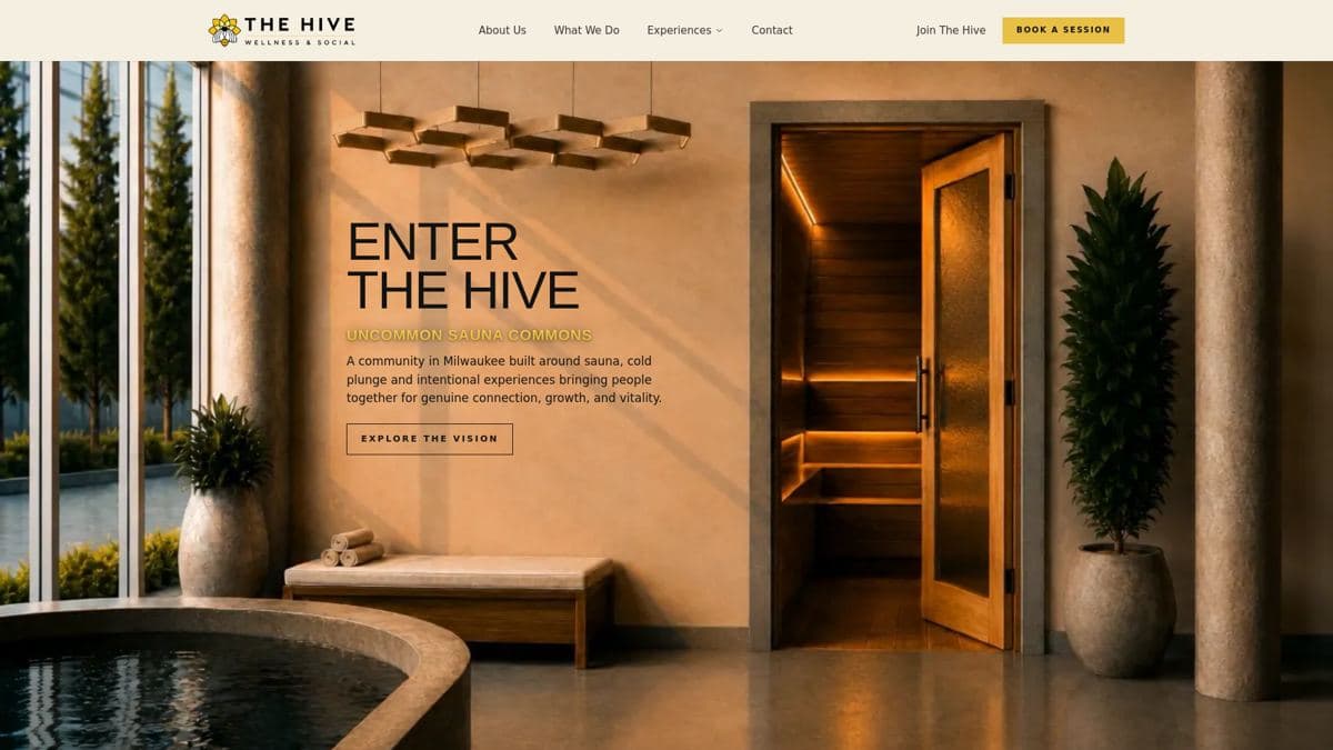 The Hive Wellness & Social — studio branding, Milwaukee, WI